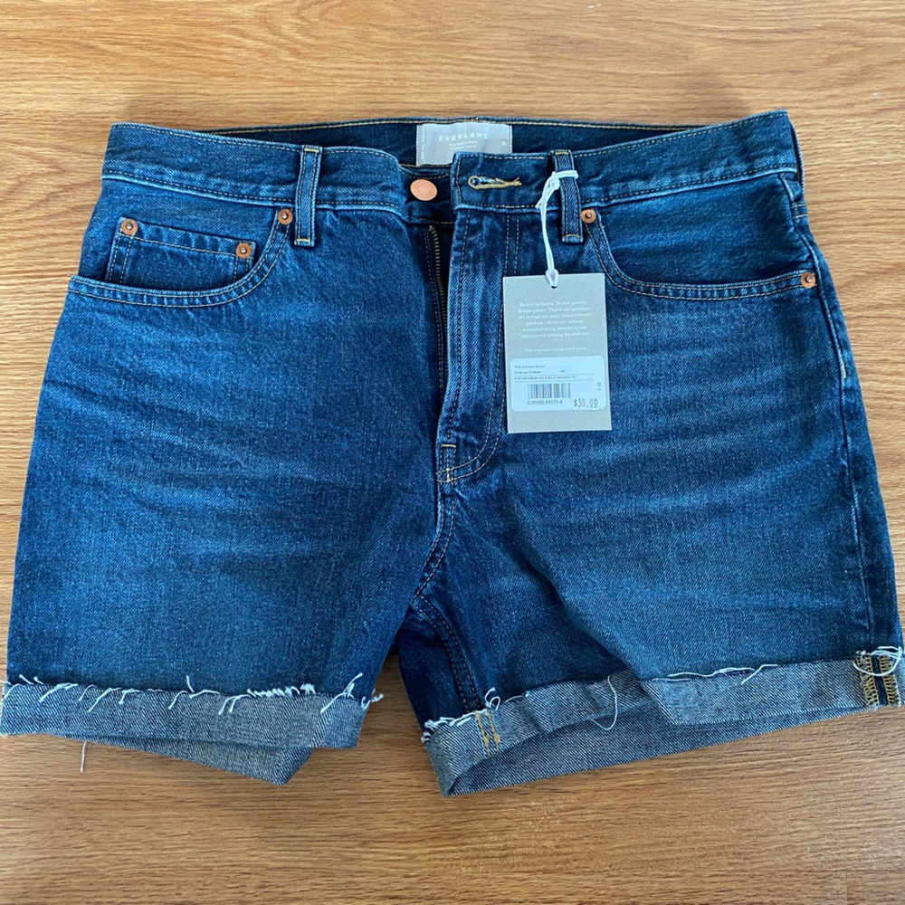 Everlane, The A-line Denim Short, vintage indigo, size 29